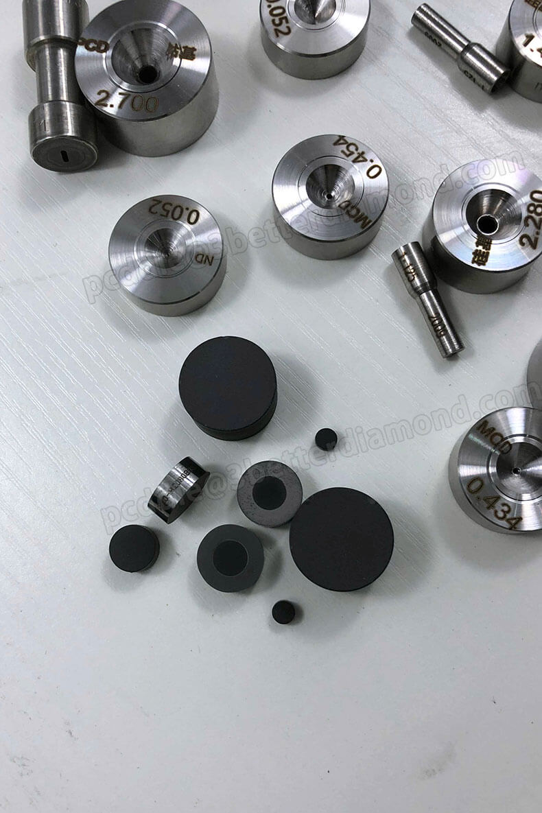 PCD drawing die blanks with Tungsten Carbide Supported